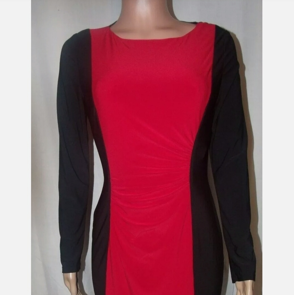 Long sleeve knee length sheath dress